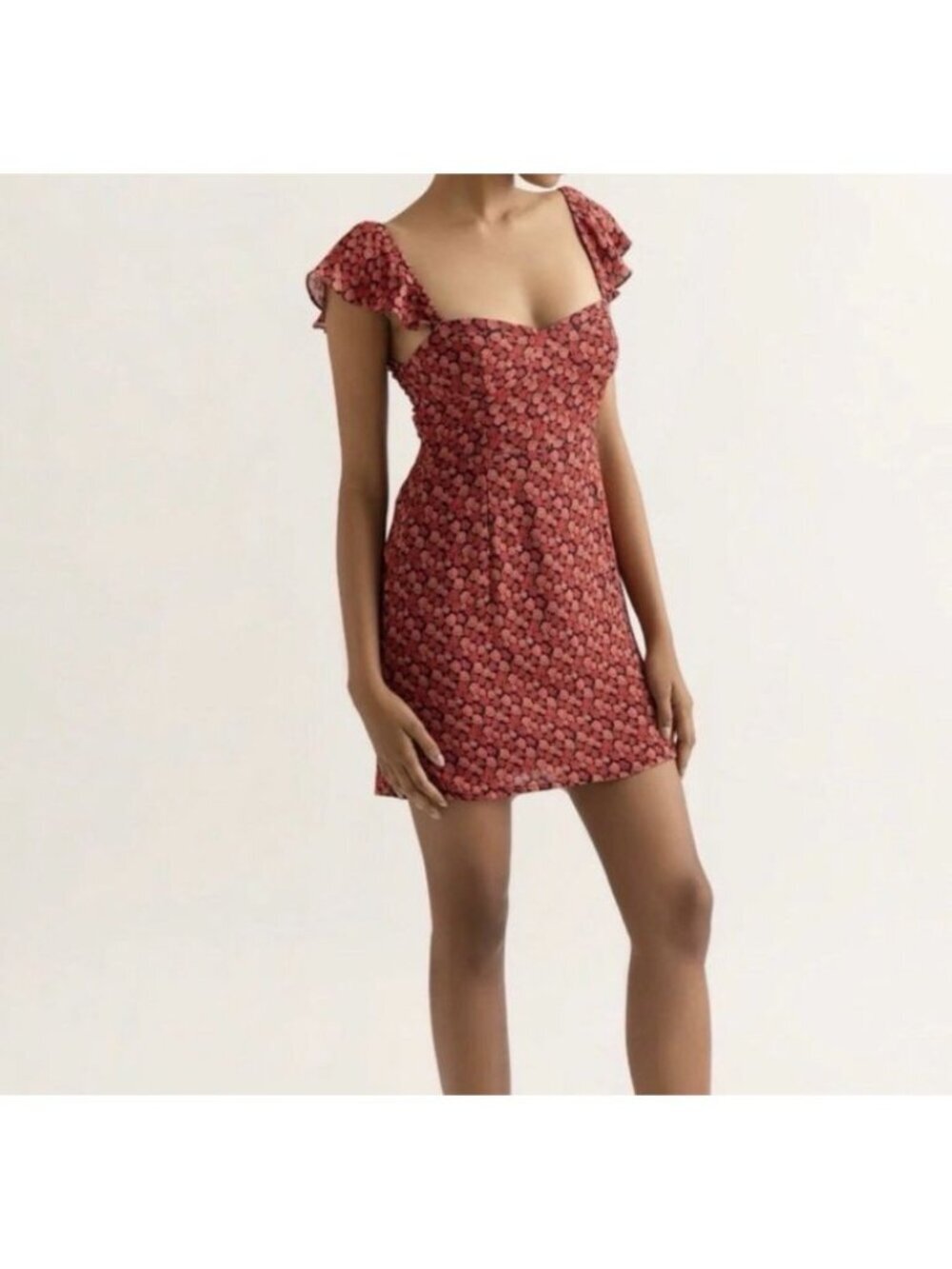 Summer Away Red Floral Gill Mini Dress Size XS New